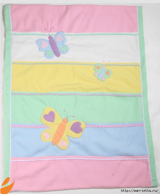 Одеяло с бабочками для детской кроватки. Шьем сами (3) (515x626, 129Kb)