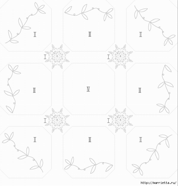 Льняная ткань и крючок. Схемы для вязания скатерти (11) (600x626, 118Kb)