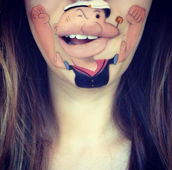 мультяшный макияж для губ от Лауры Дженкинсон 12 (605x596, 206Kb)