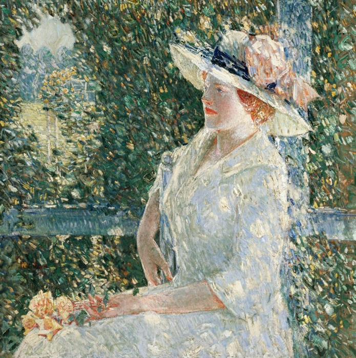 Childe Hassam 1859-1935 - American painter - The Impressionist Garden  (35) (695x700, 666Kb)