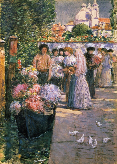 Childe Hassam 1859-1935 - American painter - The Impressionist Garden  (37) (500x700, 510Kb)