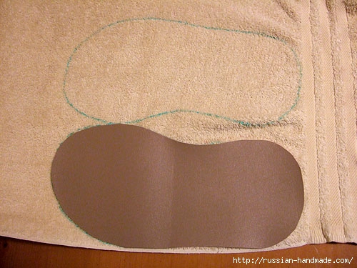 Как сшить теплые мягкие спа-тапочки из полотенца (5) (500x375, 145Kb)