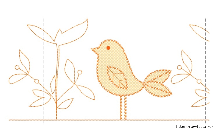 Птички на кухонном полотенце. Вышивка (4) (700x424, 128Kb)