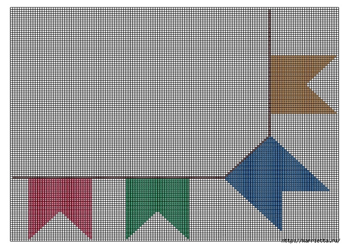 Гирлянда из флажков на скатерти. Вышивка крестом (2) (700x501, 401Kb)