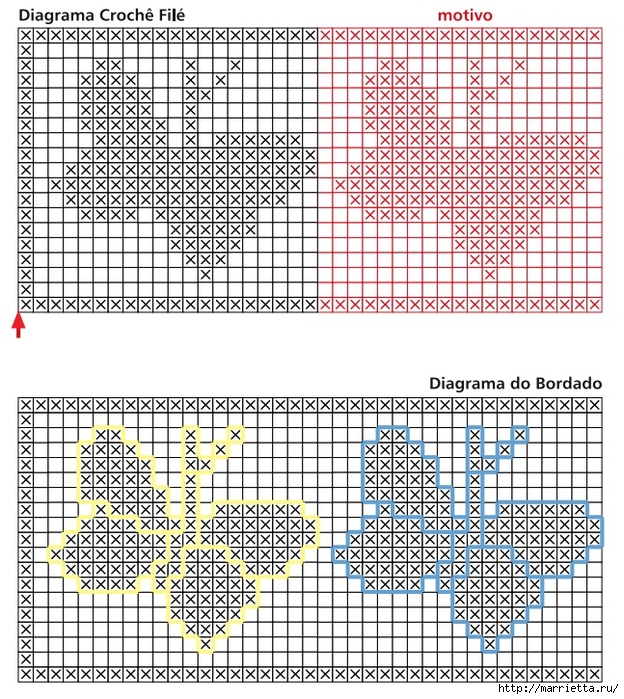 Схема вышивки бабочек на постельном белье (1) (624x700, 435Kb)