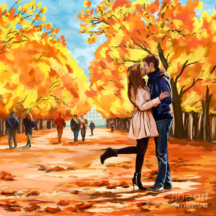 autumn-kiss-in-park-tim-gilliland (700x700, 754Kb)