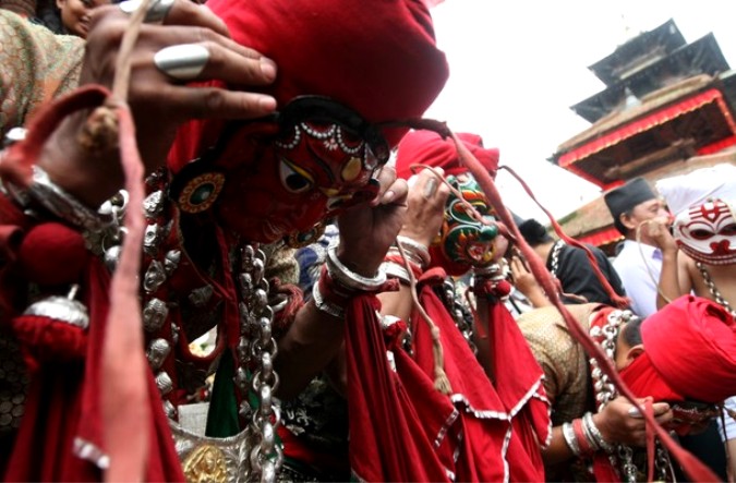 Индра Джатра фестиваль (Indra Jatra Festival) в Катманду, Непал , 20 сентября 2010 года. 