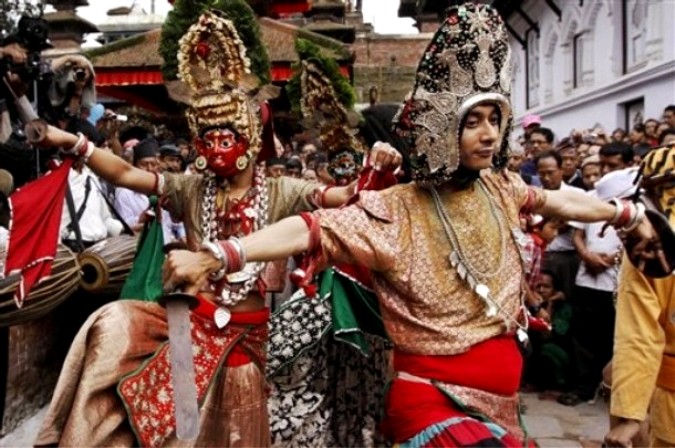 Индра Джатра фестиваль (Indra Jatra Festival) в Катманду, Непал , 20 сентября 2010 года. 