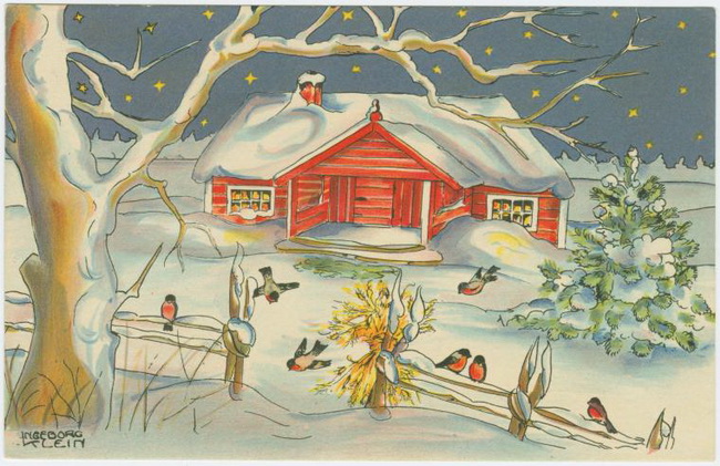 Vintage Christmas cards/Винтажные рождественские открытки (650x421, 132Kb)