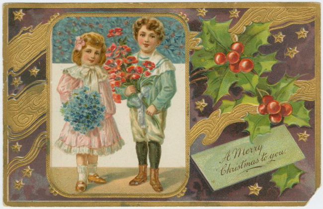 Vintage Christmas cards/Винтажные рождественские открытки (650x421, 129Kb)