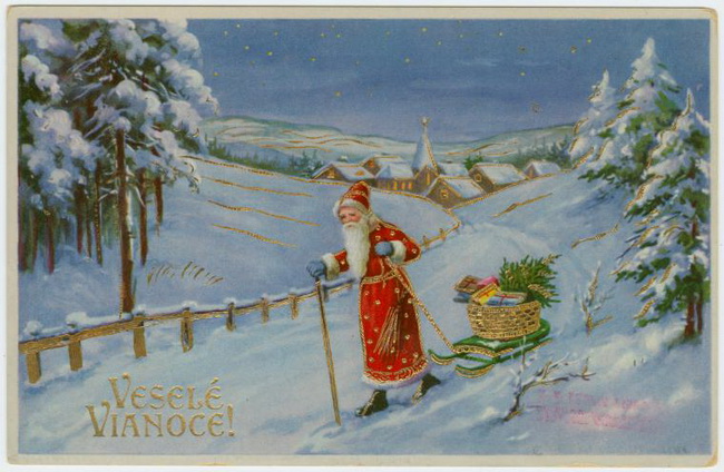 Vintage Christmas cards/Винтажные рождественские открытки (650x424, 112Kb)