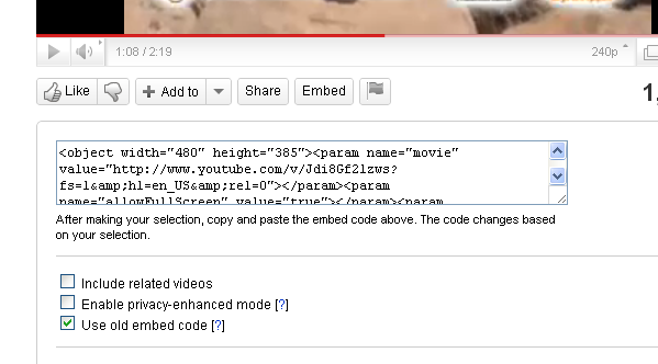 Новый код плеера YouTube и как его вставить в блог 