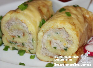 Блины с куриным мясом рецепт