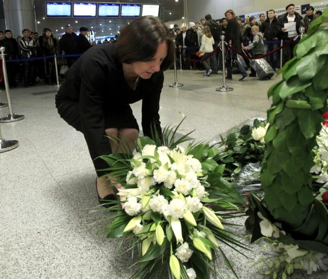 Cкорбь по жертвам теракта в Домодедово, 26 января 2011 года.