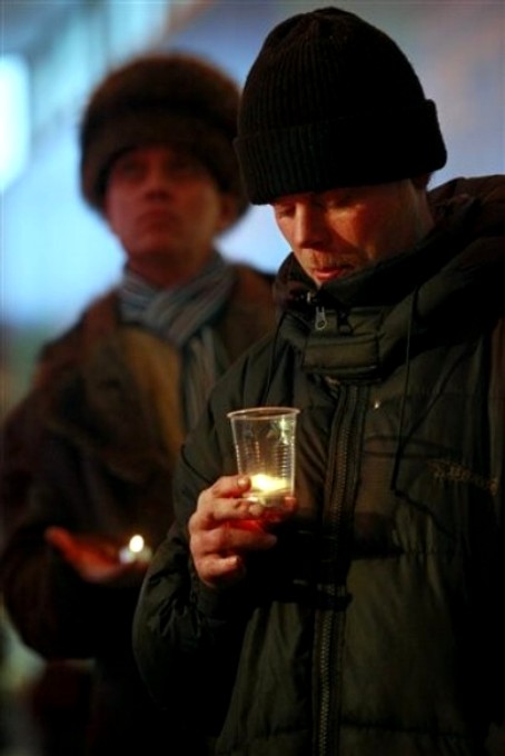 Cкорбь по жертвам теракта в Домодедово, 26 января 2011 года.