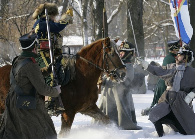 Солдаты русской армии прошли по Санкт-Петербургу, 23 февраля 2011 года.