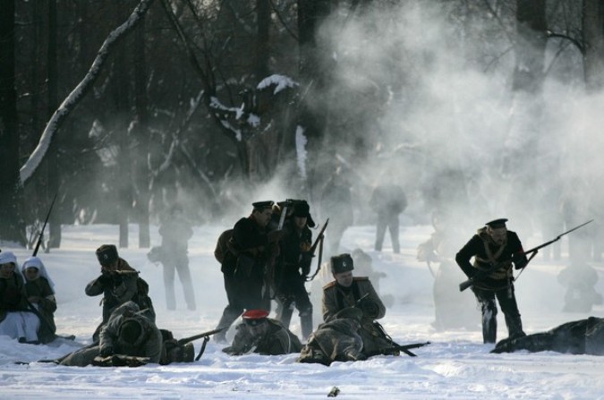 Солдаты русской армии прошли по Санкт-Петербургу, 23 февраля 2011 года.