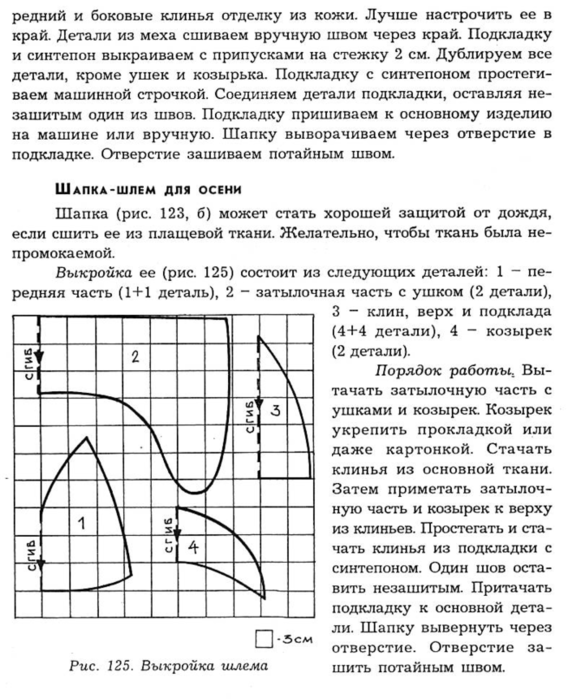 выкройка теплой шляпки