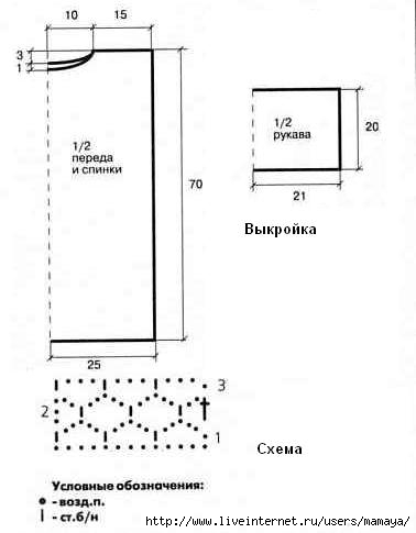 Вязаная мужская футболка схема