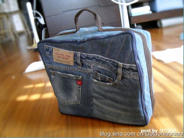 джинсовые переделки, как сделать чемоданчик из джинс