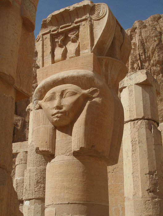 Temple of Hatshepsut, Luxor, Egypt. Hathor Column. (528x700, 136Kb)