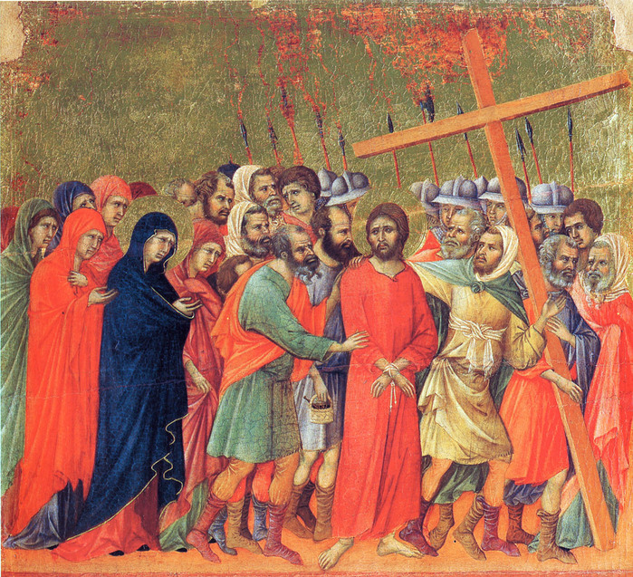 Дуччо ди Буонисенья (1255-1319) / Duccio Di Buoninsegna 0Duccio_AndataAlCalvario (700x637, 287Kb)