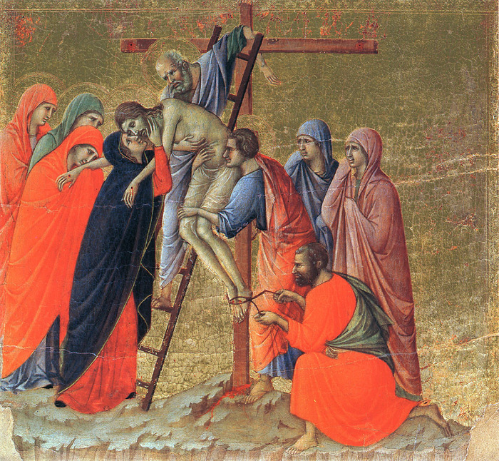 Дуччо ди Буонисенья (1255-1319) / Duccio Di Buoninsegna 0Duccio_DeposizioneDalla (700x646, 298Kb)