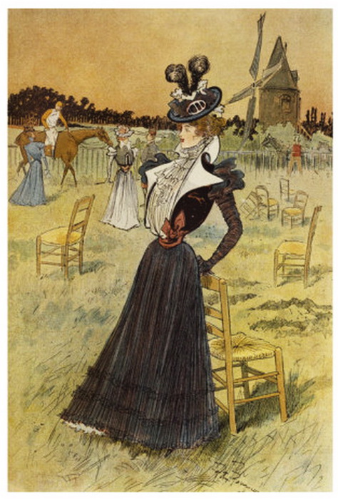 Felix-Fournery-Fashion-Plate-at-Longchamp-Illustration-from-La-Nouvelle-Mode-1897 (474x700, 126Kb)