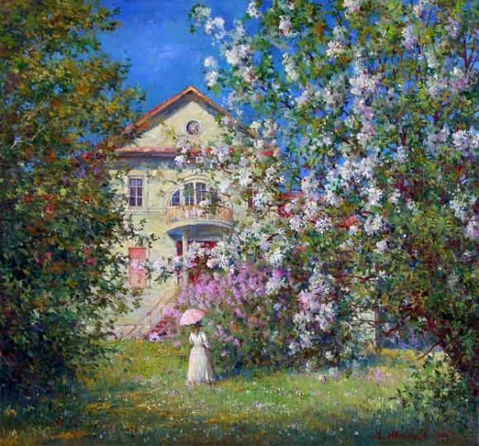 Весенний этюд с усадьбой (600x500, 155Kb)