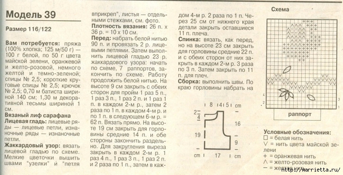 Летние модели спицами с розочками для девочек (4) (700x358, 243Kb)