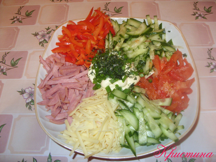 Салат кучками с ветчиной рецепт с Салат кучками с ветчиной рецепт с