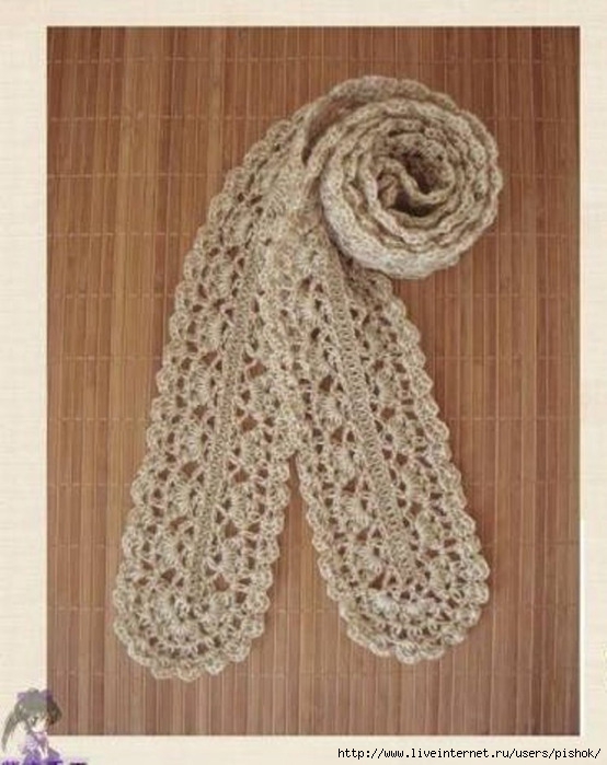 Коллекция ажурных шарфиков крючком 77744498_62