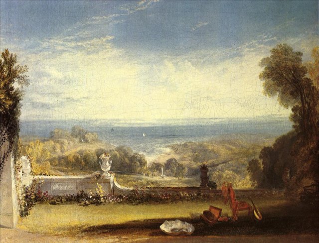 Вид с террасы на виллу в Нитоне, остров Уайт, из эскизов леди 1826 (640x488, 81Kb)