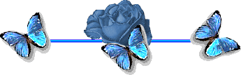 Разделитель голубая роза с тремя бабочками (345x108, 21Kb)