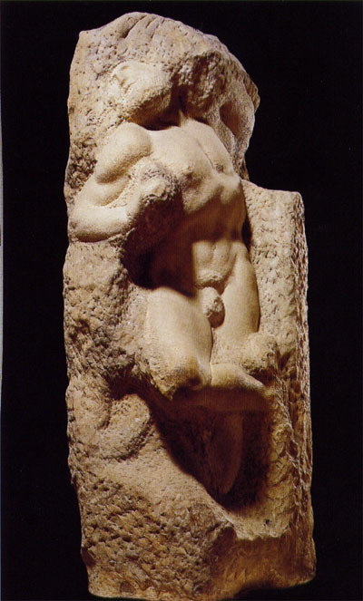 Пробуждающийся раб. ок. 1530. Мрамор. Академия изящных искусств, Флоренция (400x663, 75Kb)