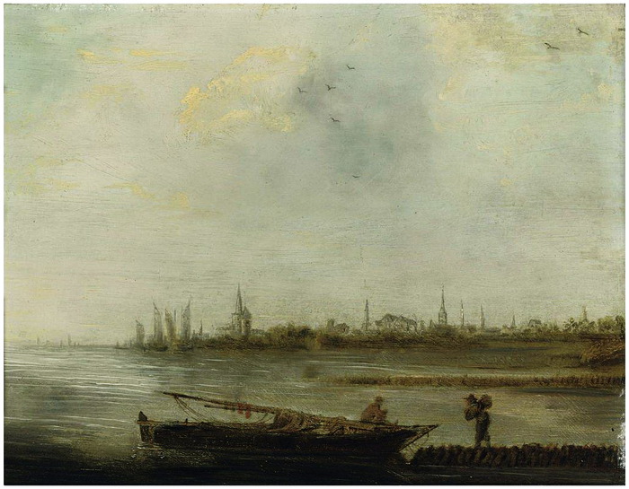 1Jan van Goyen (последователь) A coastal landscape with fishermen_ a city beyond  24.8 x 31.8 (700x545, 116Kb)