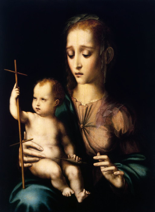 Мадонна с младенцем и прялкой в виде креста (513x700, 62Kb)