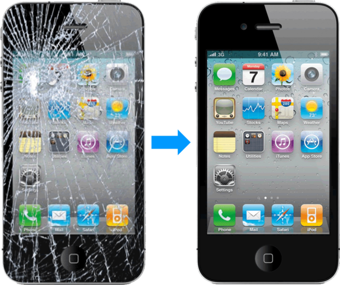 Замена стекла в iphone 4