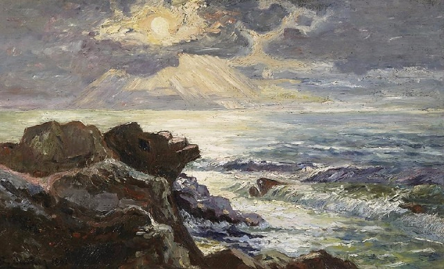Скалистый берег с океанского прибоя, 1892 (640x388, 295Kb)