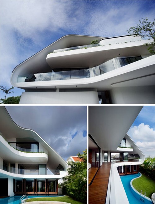 Красивый экзотический дом в Сингапуре