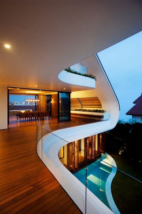 Красивый экзотический дом в Сингапуре