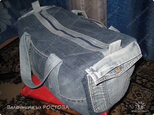 Выкройка дорожной сумки из старых джинсов Выкройка дорожной сумки из старых джинсов