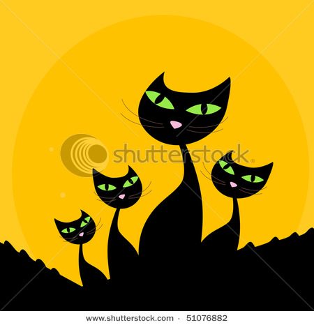 stock-vector-cat-family-black-silhouette-on-orange-background-four-stylized-cute-cats-isolated-on-orange-51076882 (450x466, 49Kb)