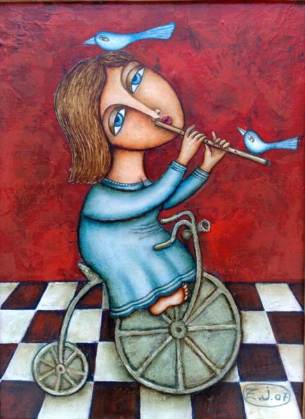 Зутлевицс Жанна. Девочка на велосипеде (438x600, 63Kb)