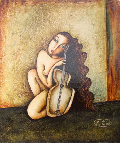 Зутлевицс Жанна. Девушка с гитарой (501x600, 52Kb)