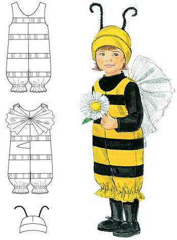 Новогодний костюм пчёлки – нарядное платье, крылья, обруч с усиками. Может сшить даже новичок