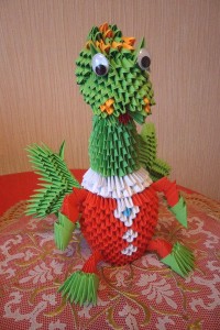 Модульное оригами зайка-модница Модульное оригами зайка-модница
