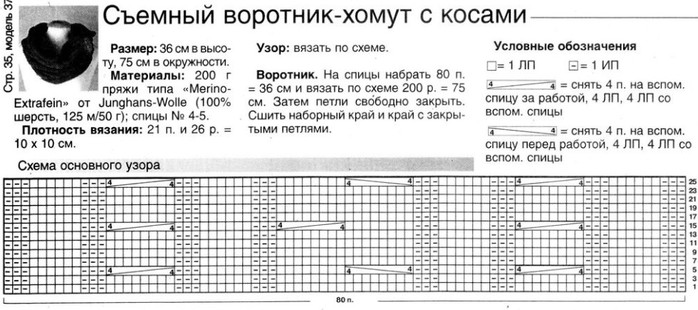 Вязание спицами хомуты со схемами 90
