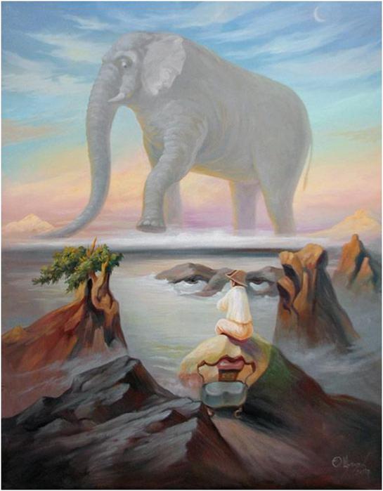 Оптические иллюзии на картинах Олега Шупляка