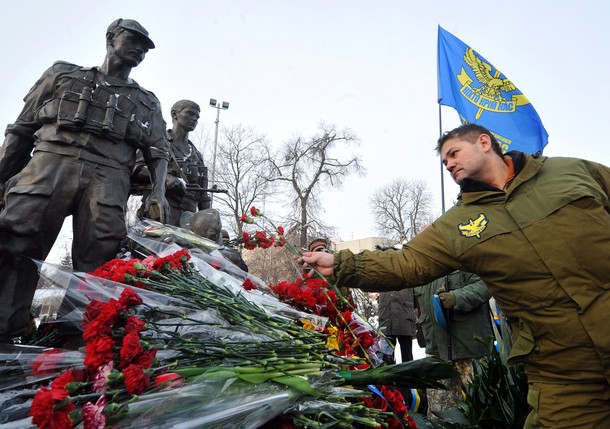 Мемориальная церемония в Киеве,  Украина, 15 февраля 2012 года.